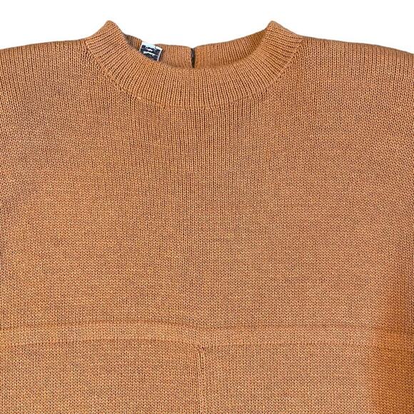 Vintage St. John by Marie Gray Camel Knit Mock Neck Sweater Dress Size 8 - Picture 5 of 8